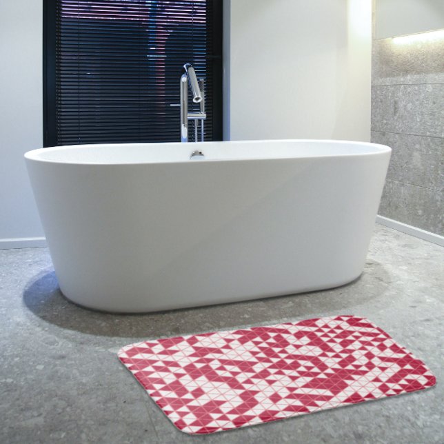 Modern Girly Magenta Pink  Geometric Bath Mat (Creator Uploaded)