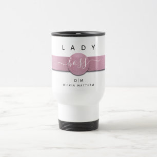 Modern Girly Monogram Name Chic Lady Boss Script Travel Mug