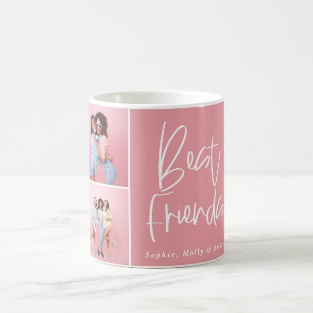Modern girly multi photo script trendy bestfriends coffee mug (Center)