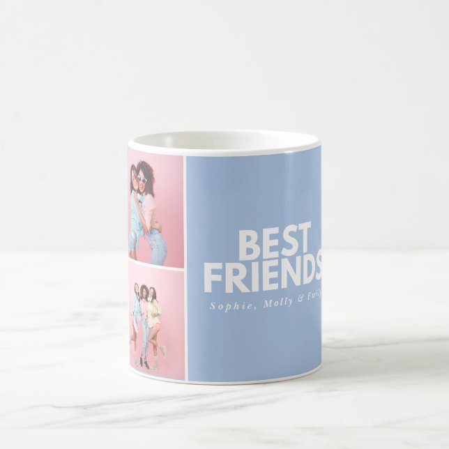 Modern girly multi photo script trendy bestfriends coffee mug (Center)