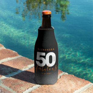 Modern Girly Orange 50 and Fabulous Bottle Cooler