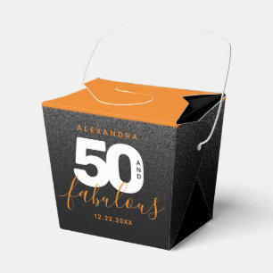 Modern Girly Orange 50 and Fabulous Favour Box