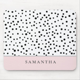 Modern Girly Pastel Pink With Personalised Name Mouse Mat