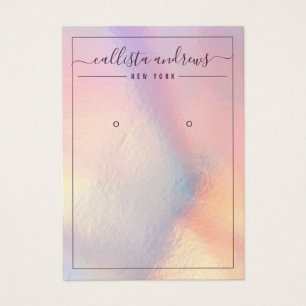 Modern Girly Peach Iridescent Earring Display Card