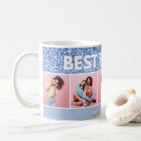 Modern girly photo script blue glitter bestfriends