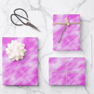 Modern girly pink white abstract tie dye wrapping paper sheet