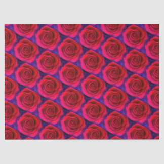 Modern Girly Red Pink Roses Floral Pattern Tissue Paper