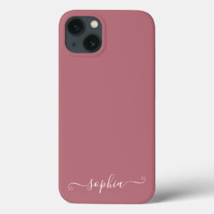 Modern Girly Rose Gold Pink Chic Personalised iPhone 13 Case