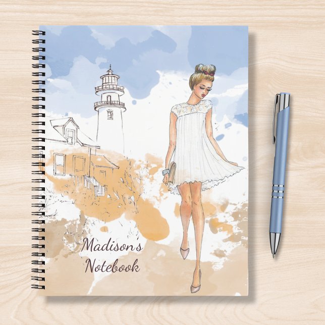 Modern Girly Watercolor Sketchbook Personalised Notebook (Creator Uploaded)