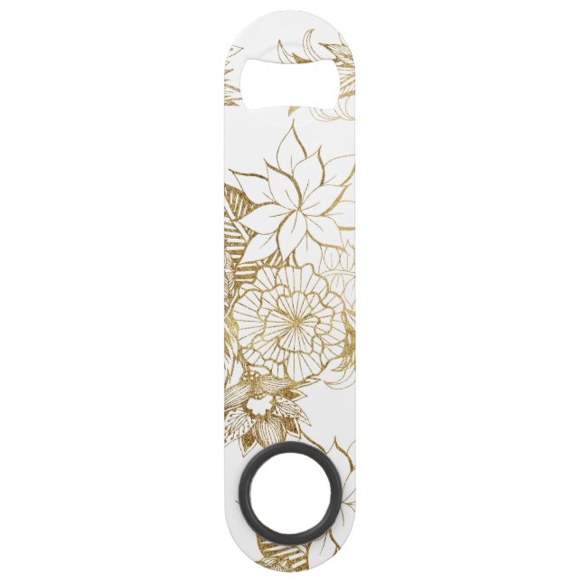 Modern Girly Yellow Gold Floral Illustrations (Front)