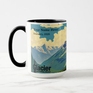 Modern Glacier National Park Retro Heritage Mug