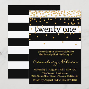 Modern Glam Birthday Invitation