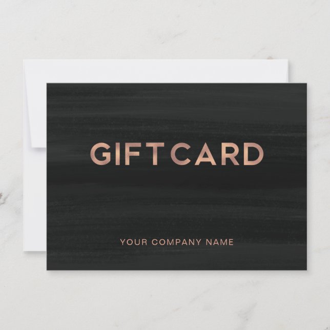 Modern Glam Black and Rose Gold | Gift Card (Front)
