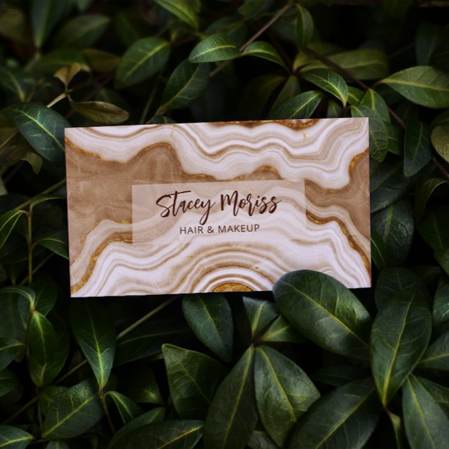 Modern Glam Chic Abstract Agate Cream Business Card (Creator Uploaded)