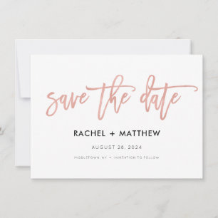 Modern Glam Chic Fairytale Rose Gold Save The Date