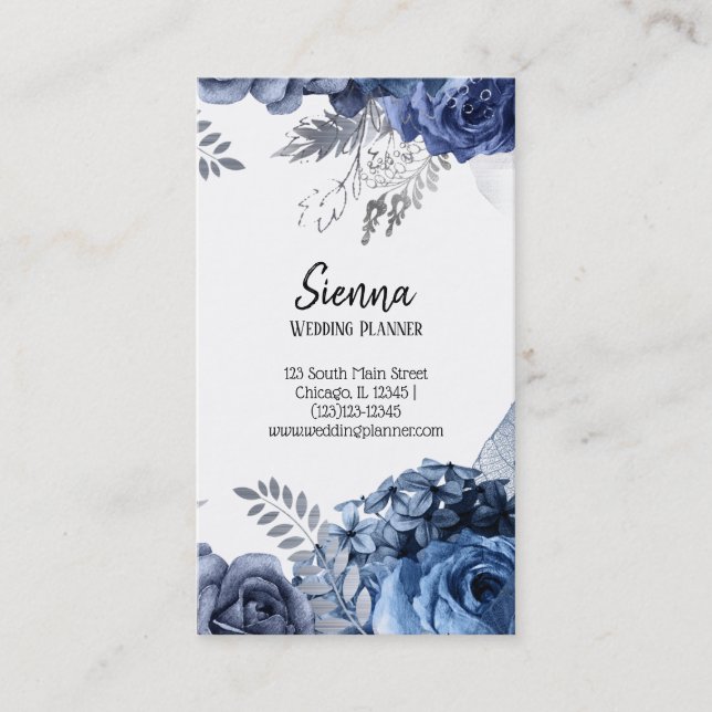 Modern Glam Chic Flowers Business Card (Front)