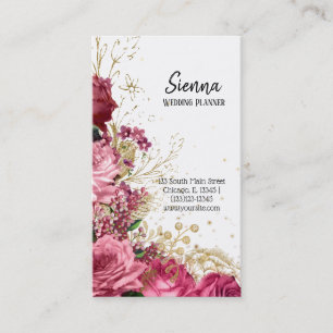 Modern Glam Chic Flowers Business Card