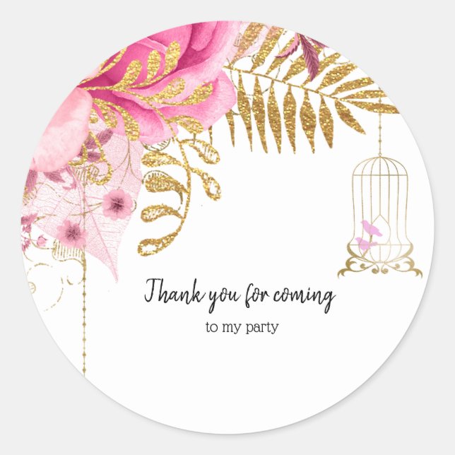 Modern Glam Chic Flowers for all occasions Classic Round Sticker (Front)