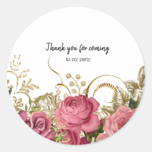 Modern Glam Chic Flowers for all occasions Classic Round Sticker
