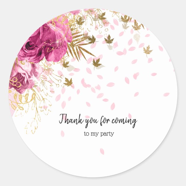 Modern Glam Chic Flowers for all occasions Classic Round Sticker (Front)