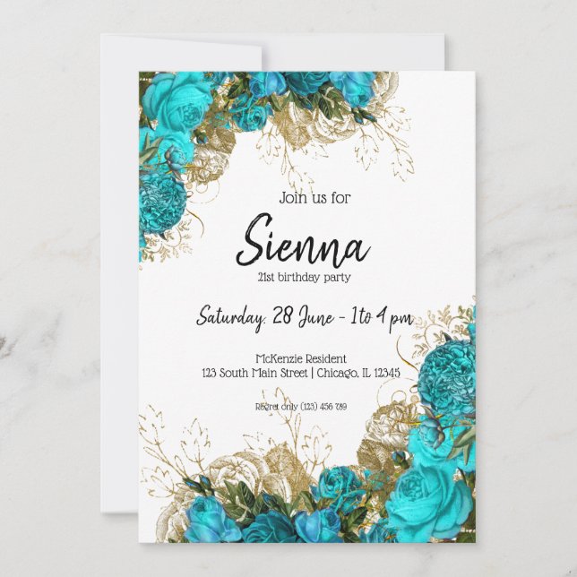 Modern Glam Chic Flowers for all occasions Invitation (Front)