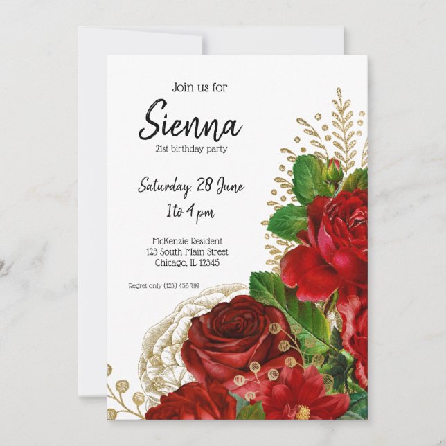 Modern Glam Chic Flowers for all occasions Invitation (Front)