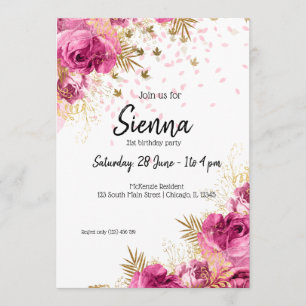 Modern Glam Chic Flowers for all occasions Invitation