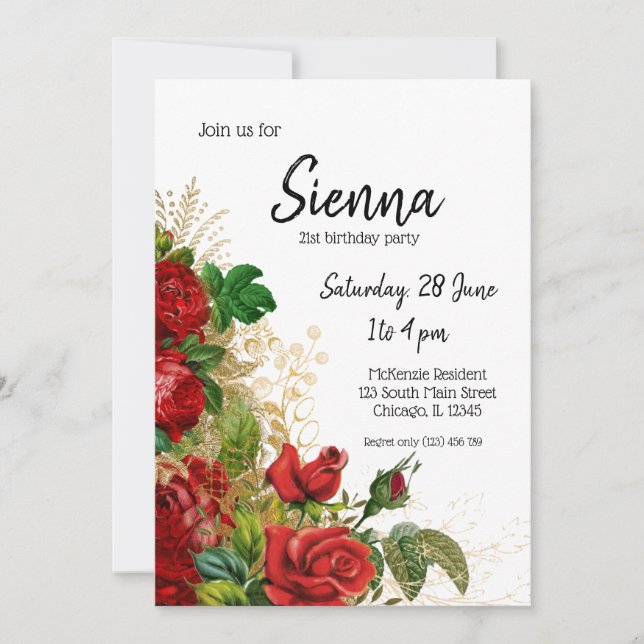Modern Glam Chic Flowers for all occasions Invitation (Front)