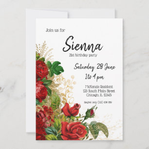Modern Glam Chic Flowers for all occasions Invitation