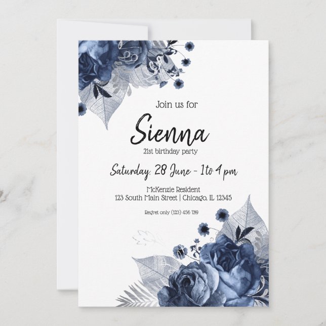 Modern Glam Chic Flowers for all occasions Invitation (Front)