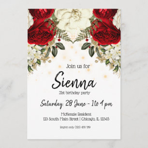 Modern Glam Chic Flowers for all occasions Invitation