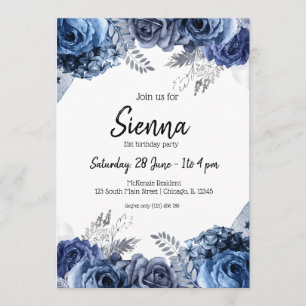 Modern Glam Chic Flowers for all occasions Invitation