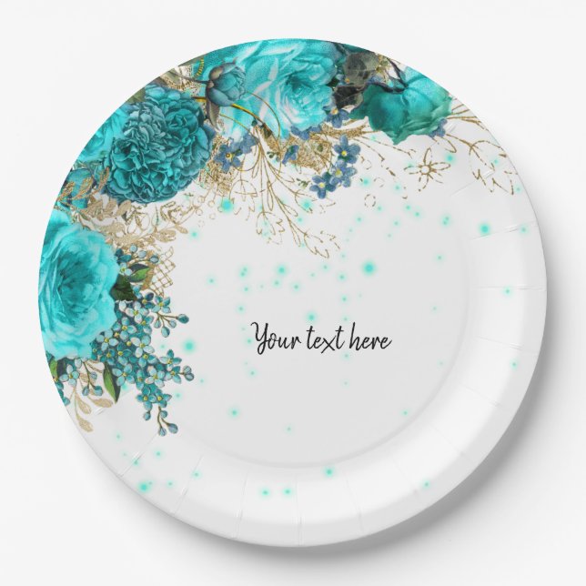 Modern Glam Chic Flowers for all occasions Paper Plate (Front)