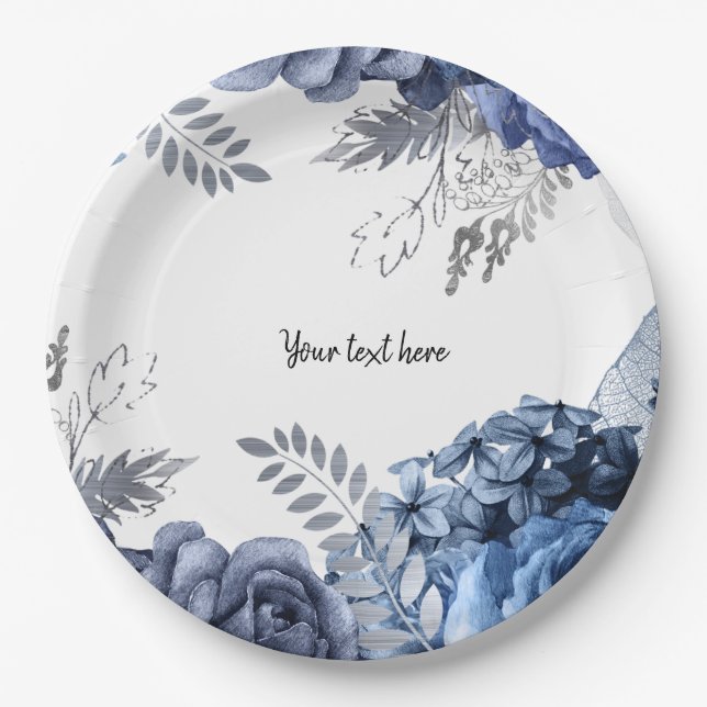 Modern Glam Chic Flowers for all occasions Paper Plate (Front)