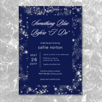 Modern Glam Diamond Something Blue Bridal Shower