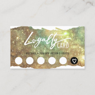 Modern Glam Glitter Beauty Salon & Spa Customer Loyalty Card