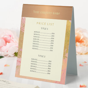 Modern glam gold blush abstract glitter pricelist