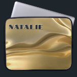 Modern Glam Gold Foil Monogram Laptop Sleeve<br><div class="desc">This unique laptop sleeve case features a background of three dimensional gold liquid foil. It radiates glamour! Add a name to personalise it. Makes a great gift. Created by Simply Farmhouse Press.</div>