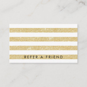 Modern Glam Gold Glitter Referral Card