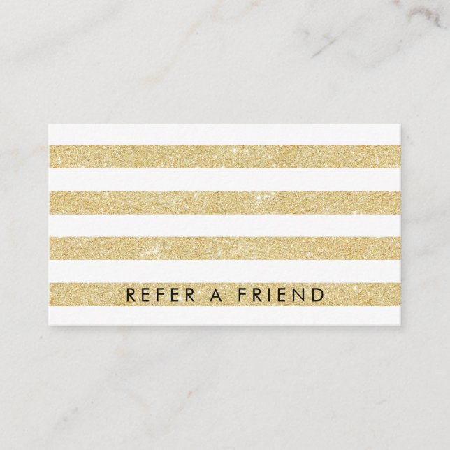 Modern Glam Gold Glitter Referral Card  (Front)