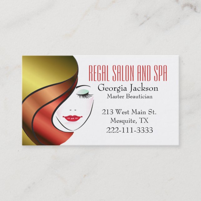 Modern Glam Hair Salon Business Card (Front)