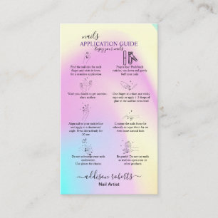 Modern Glam Iridescent Nails Application Guide  Business Card