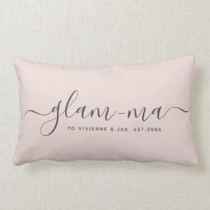 Modern Glam-ma Chic Script Fun Blush Pink Grandma Lumbar Cushion