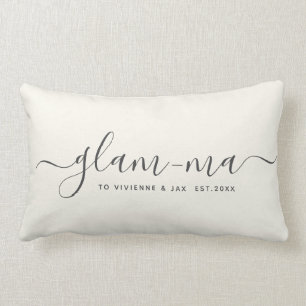 Modern Glam-ma Chic Script Fun Minimalist Grandma Lumbar Cushion