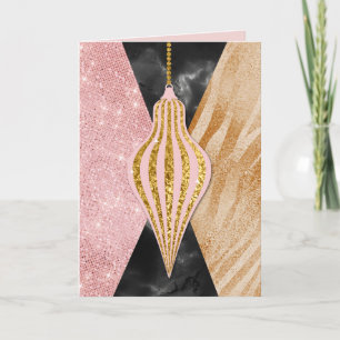 Modern Glam Ornament Christmas Card