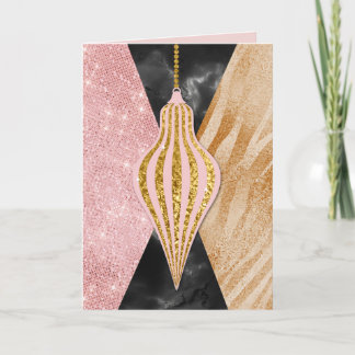 Modern Glam Ornament Christmas Card