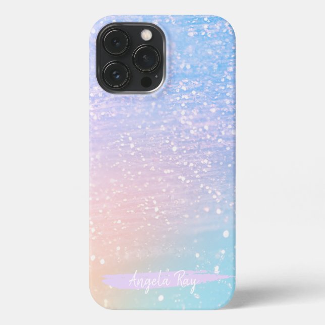 Modern Glam Pastel Glitter iPhone Case (Back)