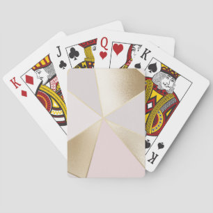 Modern Glam Pink Gold Geometric   Playing Cards