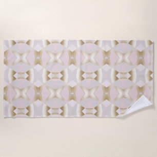Modern Glam Pink Gold Kaleidoscope Geometric  Beach Towel