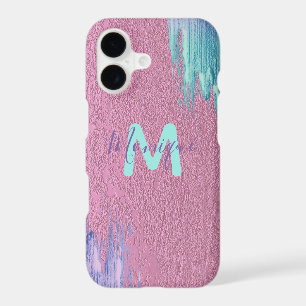 Modern Glam Pink Purple Teal Paint Strokes
